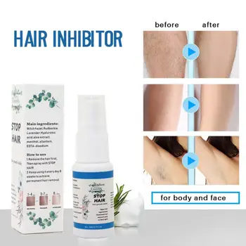 

20ML Hair Growth Inhibitor Hair Removal Spray Hair Removal From Body Legs Armpit Painless Facial Stop Hair Unisex Natural TSLM2