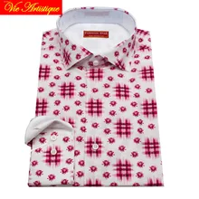 Индивидуальный заказ для мужчин на заказ хлопок цветочные рубашки бизнес формальные свадебные ware блузка белая роза цветок Мода Давид