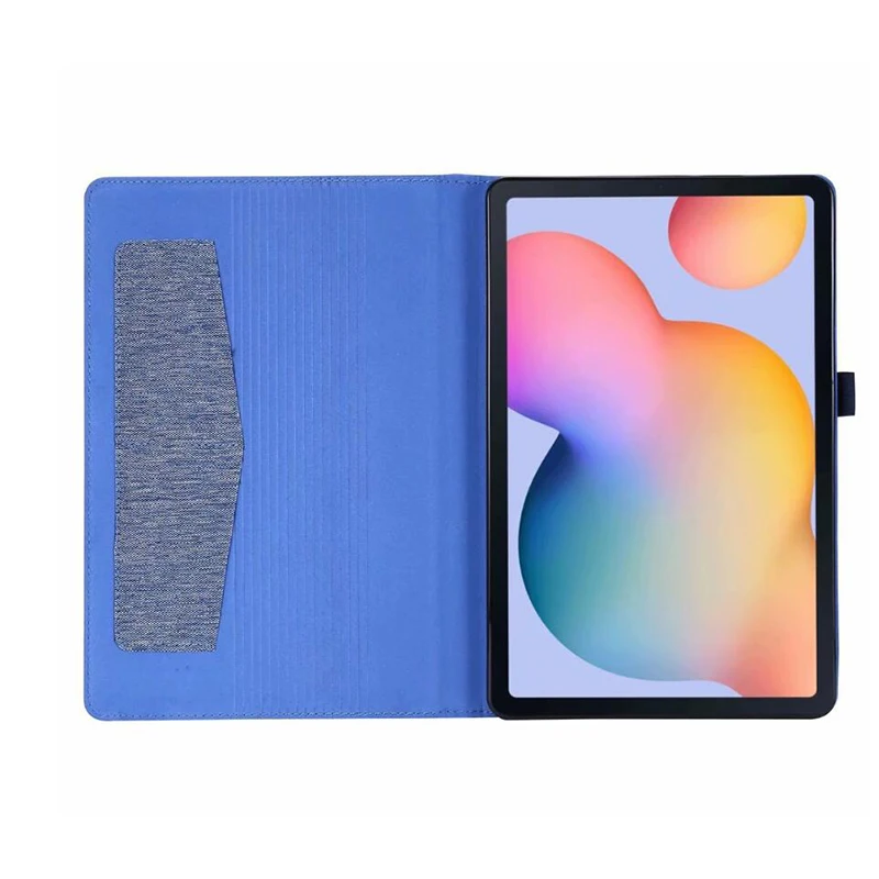 삼성 갤럭시 탭 A9 SM-X115 X110 용 청바지 원단 플립 케이스, 부드러운 충격 방지 커버, TabA9 8.7 인치 보호 케이스 스탠드 거치대