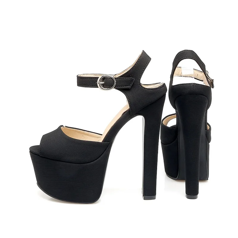 Сандалии женские на очень высоком каблуке 16 см дизайнерские босоножки платформе