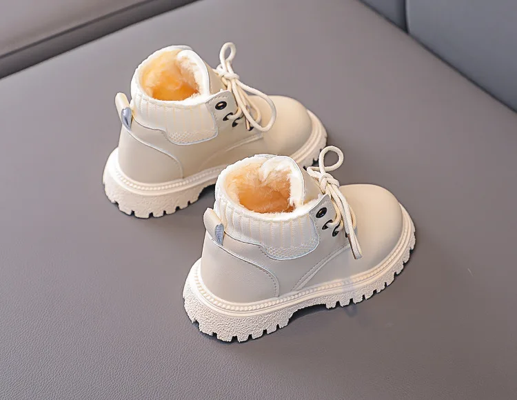 Sapatos de Inicialização Crianças do Bebê Moda Quente Inverno Meninas Meninos Engrossar Pelúcia Martin Botas Sapatos 31 Cheap Botas