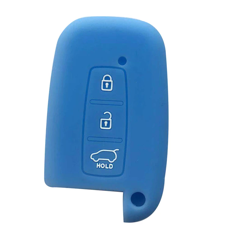 light blue Чехол для ключей hyundai Solaris Lux для hyundai Elantra Equus Tucson Santa Fe Genesis Sonata Silica аксессуары для укладки гелем для автомобильных ключей - Название цвета: light blue