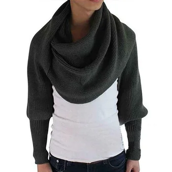 

Unisex Fashion Knitted Scarf with Sleeves Long Wraps Shawls for Winter Autumn
