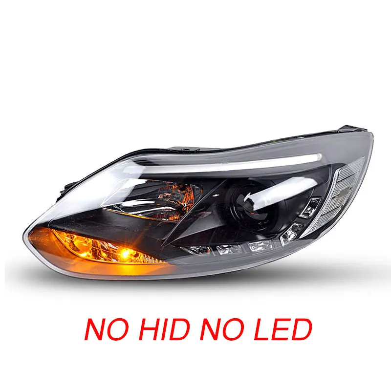 No LED no HID Автомобильный Стайлинг фара чехол для Ford focus фары 2012- светодиодный Ford focus фары DRL Двойной Луч би-ксеноновых фар, Высокопрочная конструкция - Цвет: No LED no HID