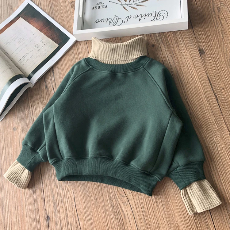 

baby girls clothes sweatshirts turtle-neck loose style long sleeve cotton pullover kids boys sweatshirt toddler children tshirt