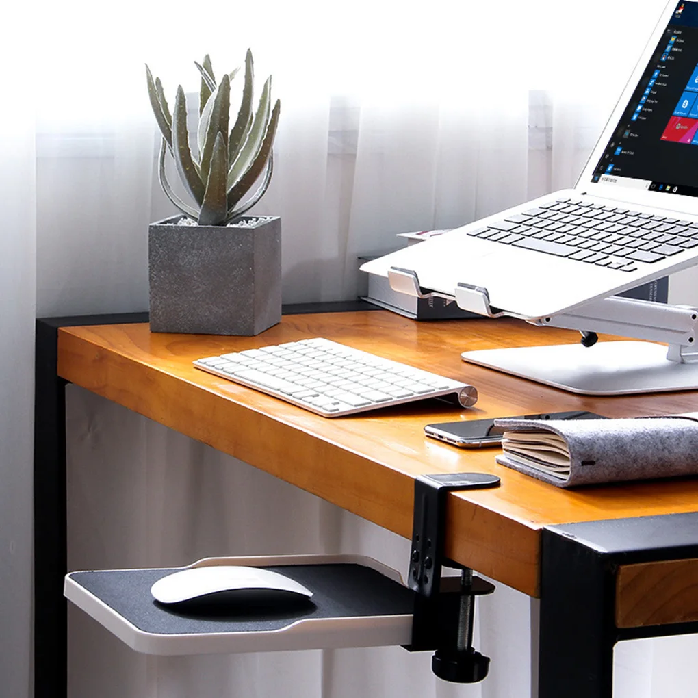 Ergonômico Suspensão Push-pull Design Mouse Pad Desktop Mount Suporte de Pulso Ratos Mat Rack Stand - Imagem 4