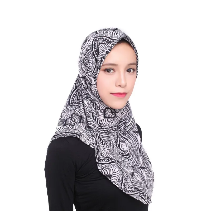 Мусульманские, исламские женщины хиджаб Внутренняя крышка обернуть головной убор шаль Длинный мягкий шарф - Цвет: b1