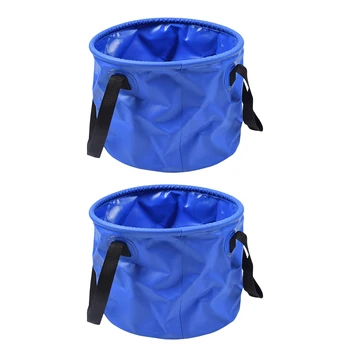 

2pcs Folding Multifunctional Wash Basin Bucket Collapsible Buckets Fishing Pail Water Carrier Bag Outdoor Backpacking 30L