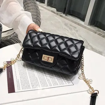 

Lattice Bags for Women 2020 Solid Color Women Bag Fashion Youth Girls Purses Gift Party Crossbody Bags for Ladies Chain Handbag