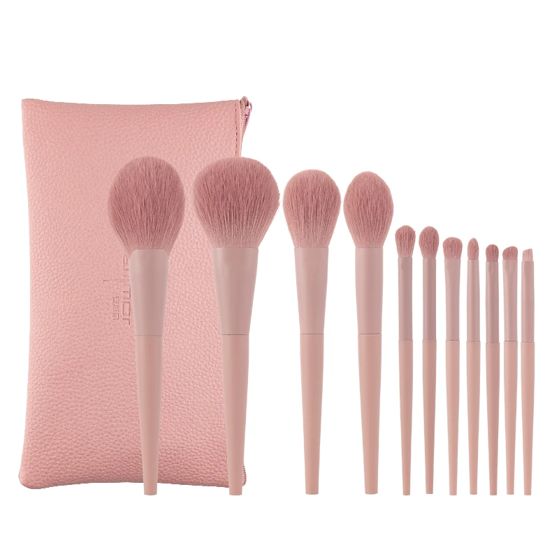 Pincéis de Maquiagem Conjunto com Bolsa Anmor Sombra Mistura pó Highlighter Compõem Escova Sobrancelha Kit Ferramenta Portátil Cosméticos 11 Pçs
