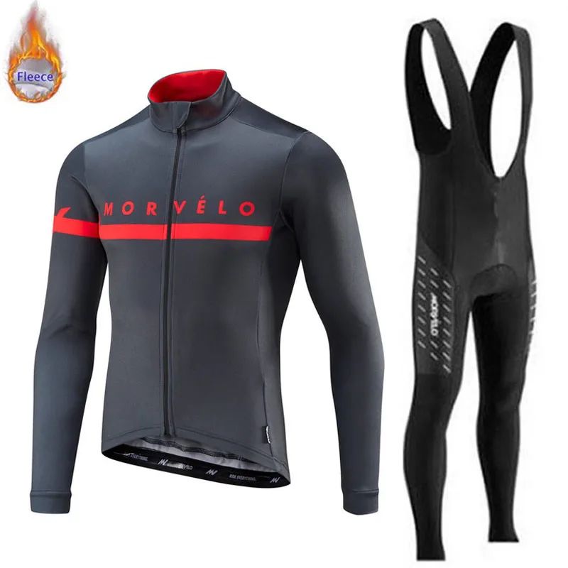 Pro Morvelo велосипедная одежда костюм зимний термальный флис Велоспорт Джерси Набор Гонки Майо рок одежда для велогонок Ropa Ciclismo - Цвет: 4