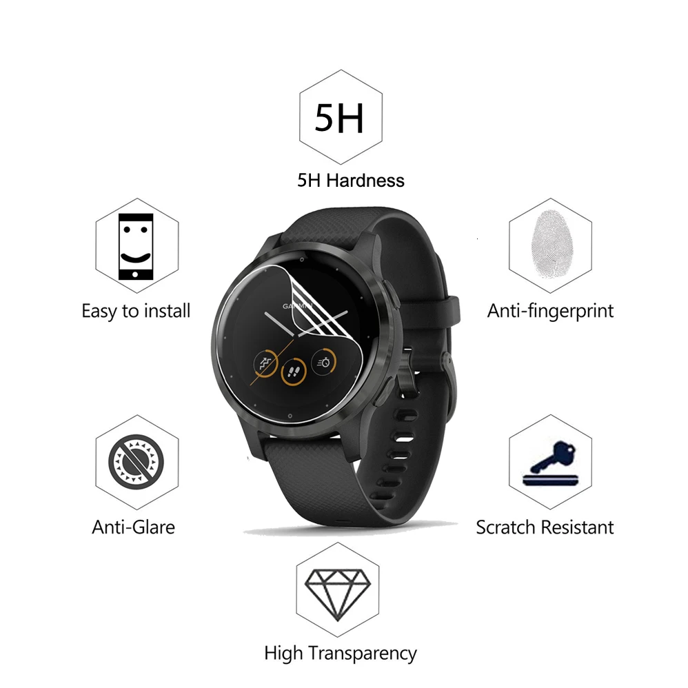 3 шт Анти-Царапины пленка tpu(термополиуретановая пленка) для Garmin Vivoactive 4 4s Смарт-часы гидрогель мягкий прозрачный Полный экран протектор Vivoactive4 4S