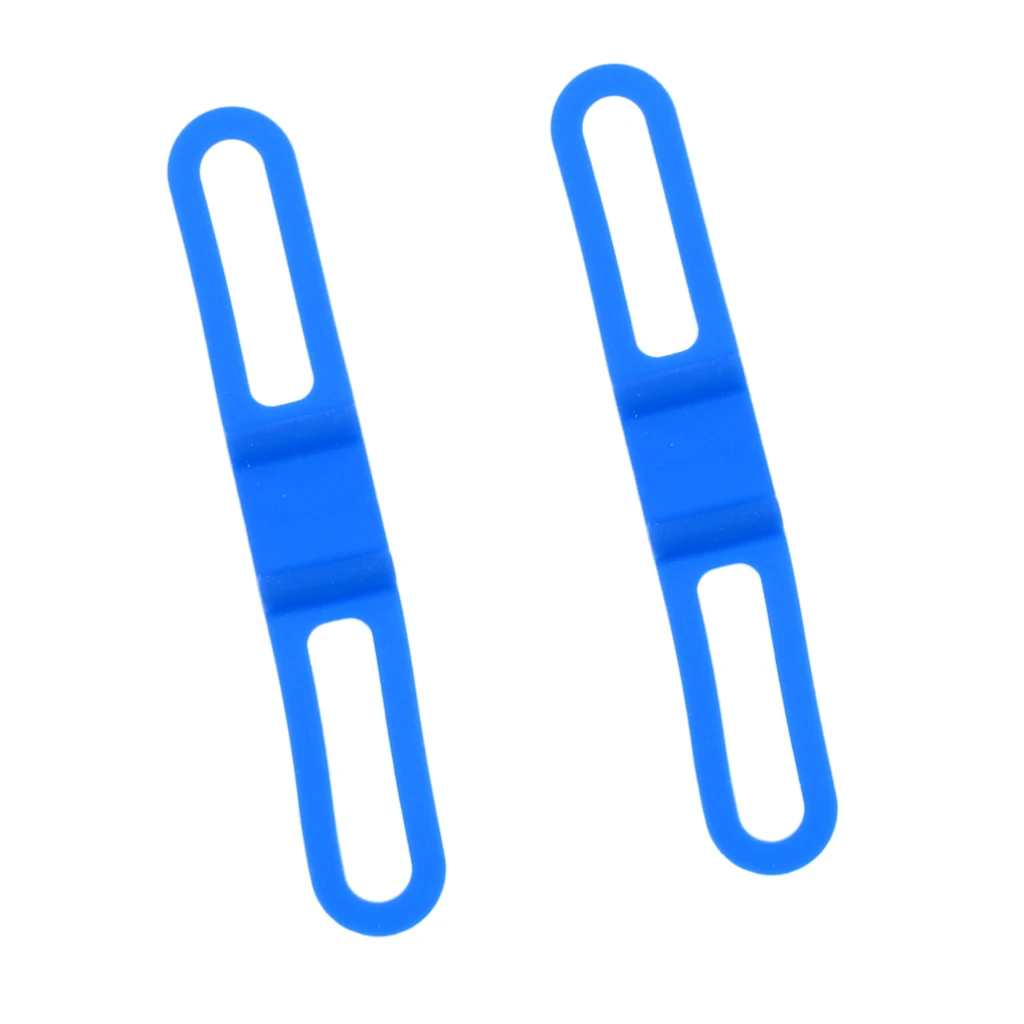 2x Bike Silicone Bands Bicycle Flashlight Straps Tie Holder Blue High Elastic