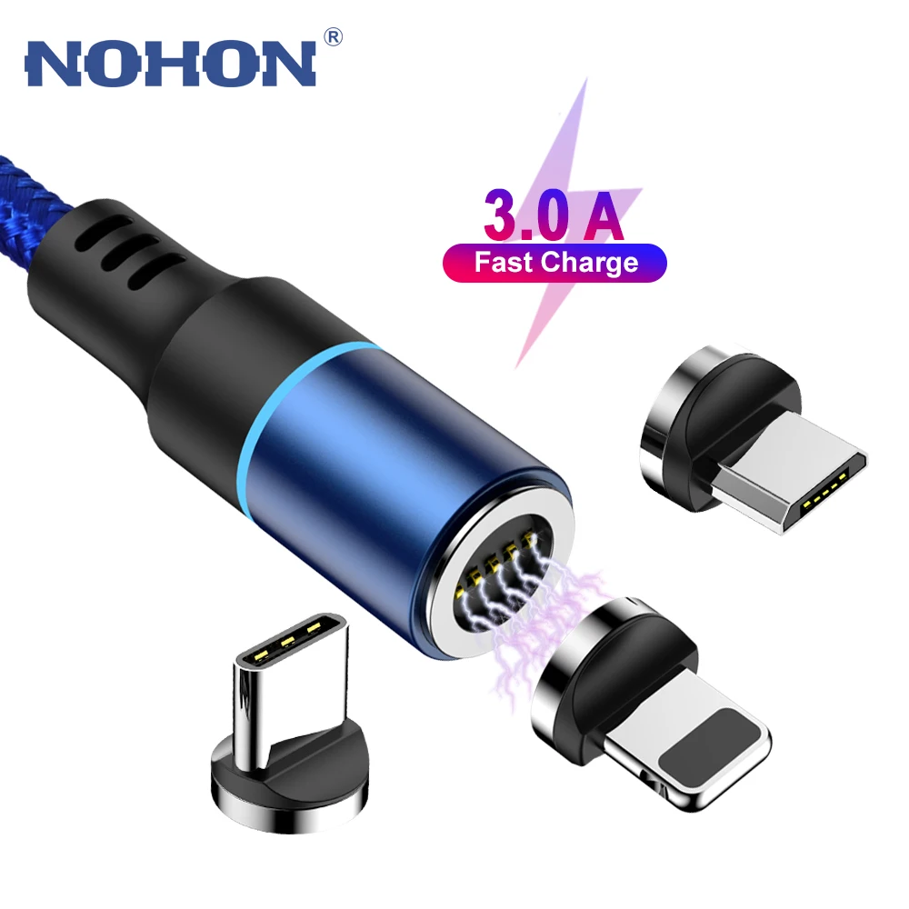 1 м 2 м Магнитный кабель 3A Быстрая зарядка для iPhone 7 8 X samsung Xiaomi все микро-usb для устройств на аndroid type C мобильный провод для зарядного устройства Длинные