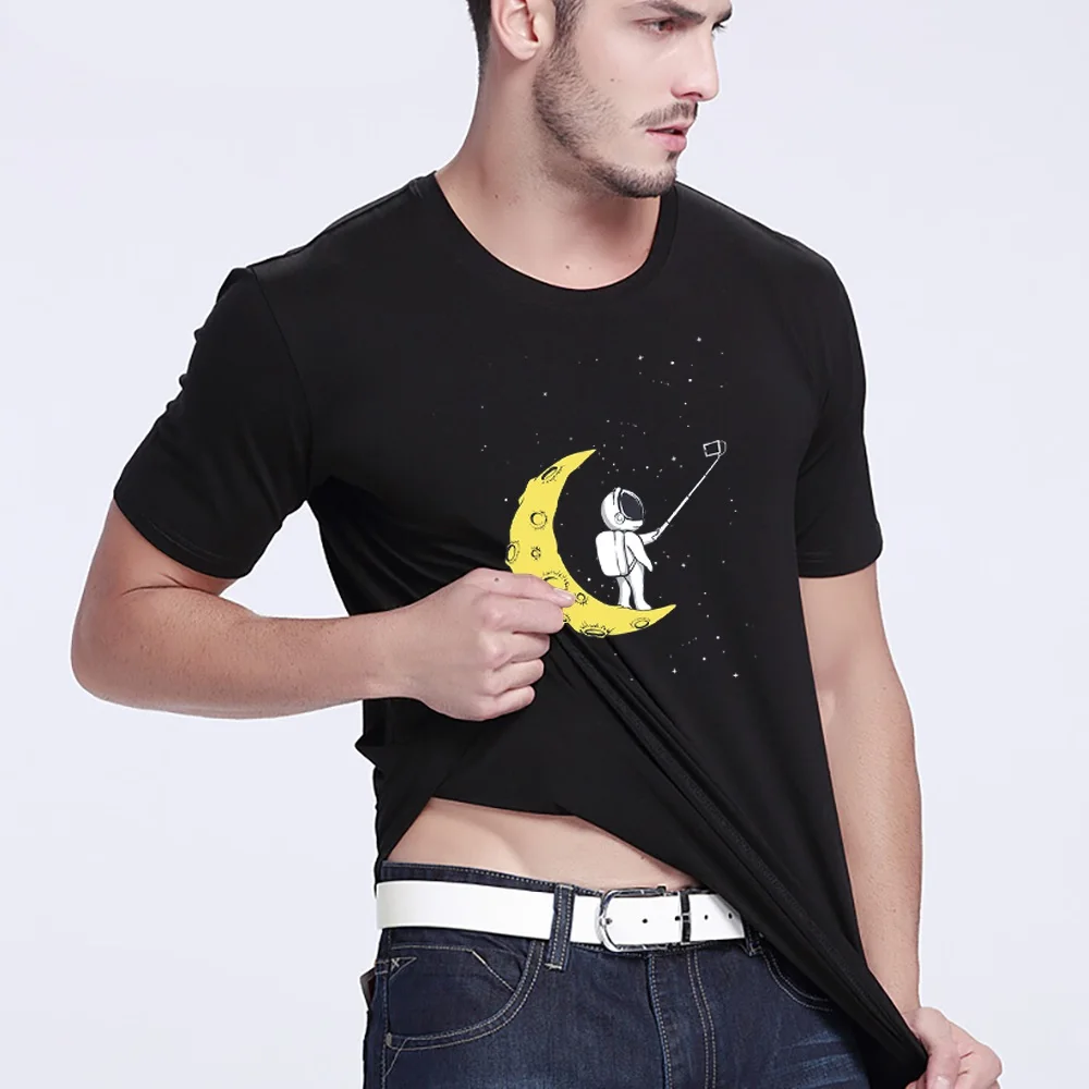 Men T Shirt Harajuku Summer Short Sleeve Astronaut Printed Tshirts Loose Fashion Tops Tees Trend Clothing Streetwear Pullover