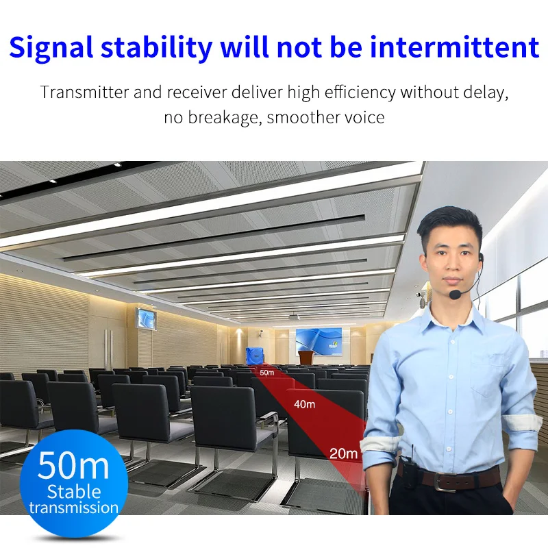Профессиональное руководство FM Запираемая точка частоты 2,4G беспроводные наушники/воротник зажим/прямой полюс микрофон для учителя
