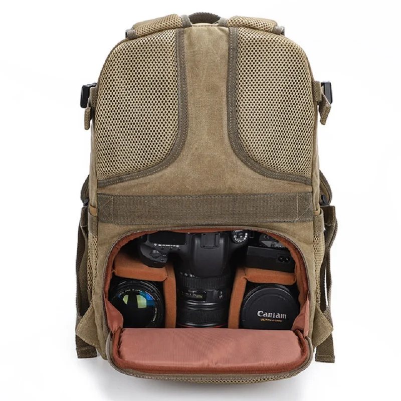 Холщовый водонепроницаемый рюкзак M319 для беззеркальной камеры DSLR наплечная