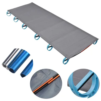 

Cot Aluminium Frame Rest Folding Bed Mat Travel Single Hiking Climbing Sturdy Outdoor Camping Ultra Light Portable Sleeping