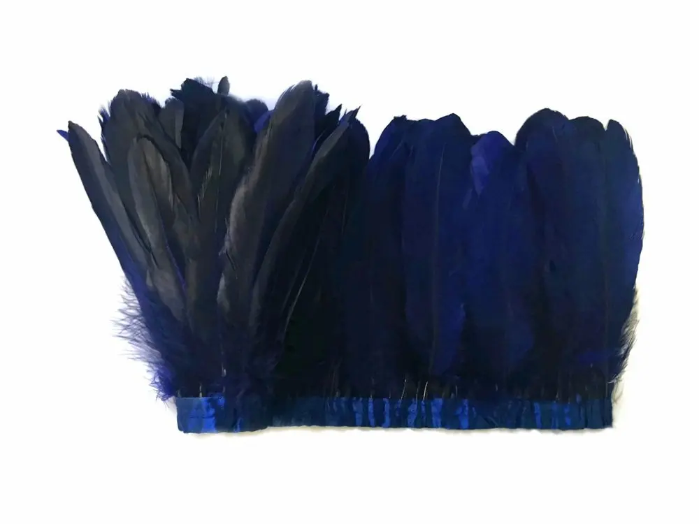 Оптовая продажа 2 м/лот окрашенное темно синее гусиное перо отделка реальное