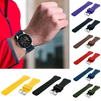 

25# Soft Silicone Watch Band Replacement Band Strap For Samsung Galaxy Watch 46mm Sport Adjustable Watchband Wristband