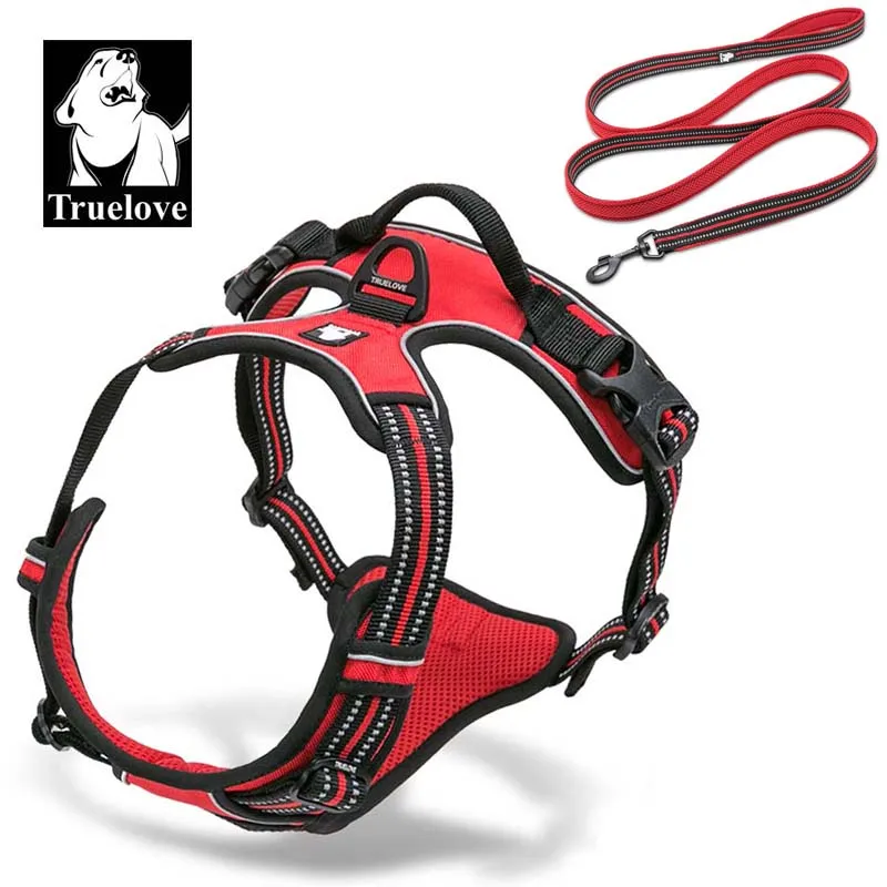 Truelove не тянет собачий поводок и поводок набор светоотражающий мягкий жилет для чихуахуа поводок для собаки Прямая поставка - Цвет: Red