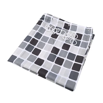 

Home Shower Curtain Black And White Grid Thick Waterproof Shower Curtain Polyester Shower Curtain Fabric
