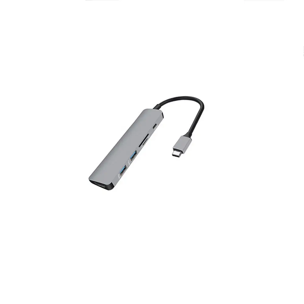 Многофункциональная док-станция type-C 6 в 1 с адаптером концентратора HDMI HD
