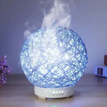 

120ML creative rattan ball aromatherapy machine round household humidifier 7 colour night light 12W