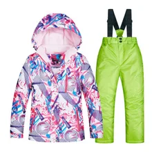 Лыжный костюм зимний костюм ветрозащитный водонепроницаемый дышащий термальный лыжный и Сноубординг куртка брюки комплект женские зимние костюмы