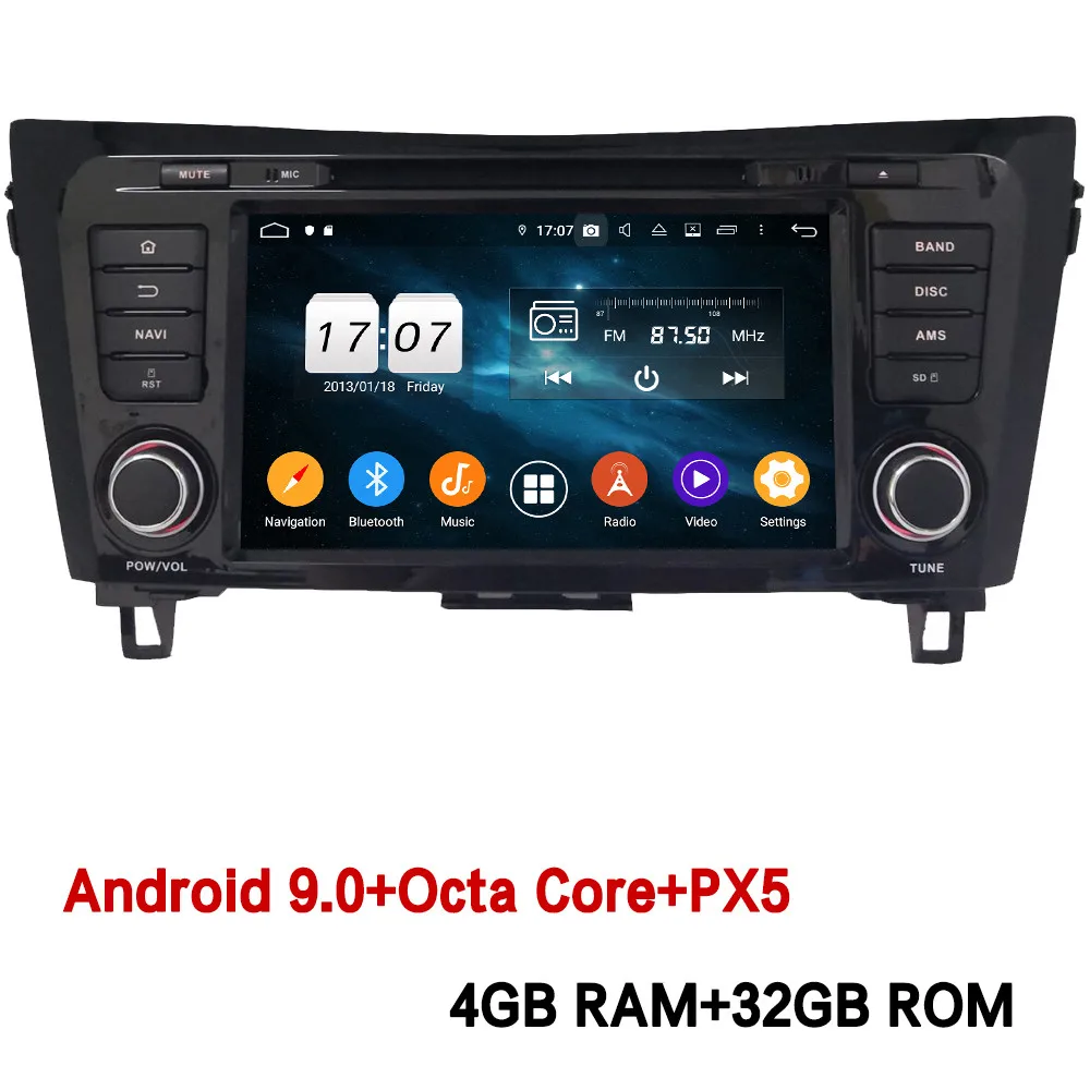 Klyde ips 4G Android 9,0 Восьмиядерный 4 Гб ОЗУ 64 Гб ПЗУ DSP автомобильный DVD мультимедийный плеер радио для Nissan Qashqai X-Trail Dualis Rogue - Цвет: 4GB RAM x 32GB ROM