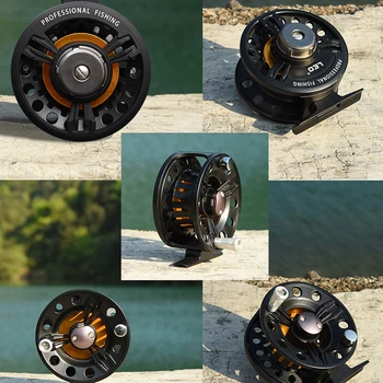 

Interchangeable Fly Fishing Reel Spinning 1:1 Gear Ratio Disassembly Black FB75