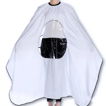 

Coloring Home Salon Reusable With Viewing Window Hairdresser Barber Easy Clean Perming Waterproof Hairdressing Cape Apron Adults
