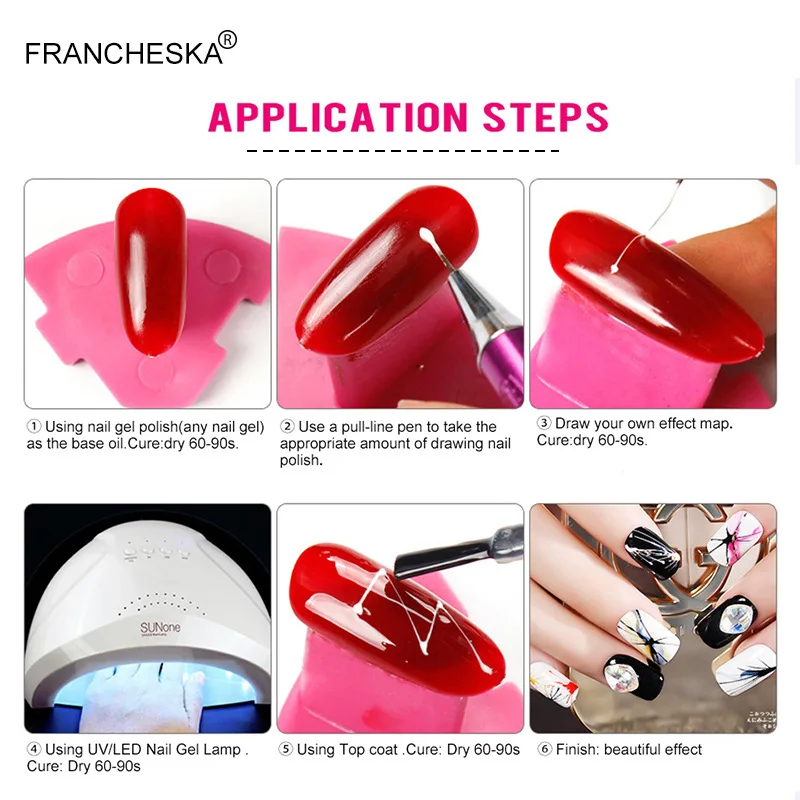 Francheska 8 мл паук набор гель лаков для ногтей провод линия шелк точка Творческий