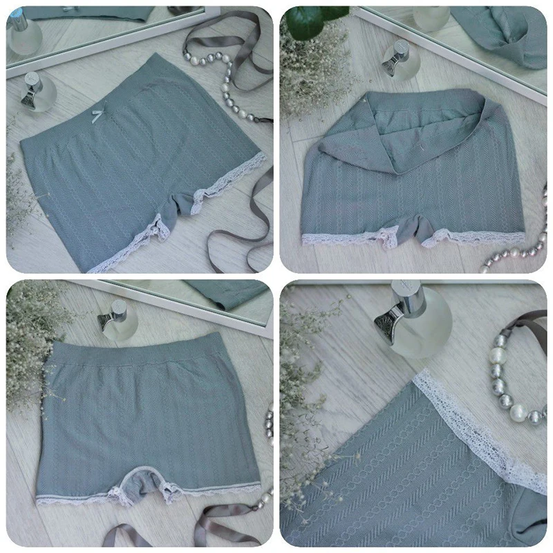 ATHVOTAR Kvinnor Underkläder Set Spets Kostym Sexig Ärmlös Tube Top Kvinna Solid Underkläder Boyshort Trosor_voghion.com