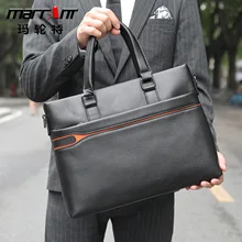 Men's Briefcase Business Simplicity First Layer Cow Leather Computer Bag Genuine Leather Shoulder Messenger Bag for Men