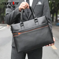Men's Briefcase Business Simplicity First Layer Cow Leather Computer Bag Genuine Leather Shoulder Messenger Bag for Men