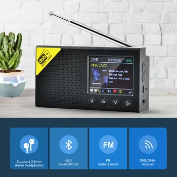 

FM Receiver Home Alarm Setting Music Player Car MP3 Handheld DAB Color Screen Mini Portable Digital Radio Bluetooth 5.0 Stereo