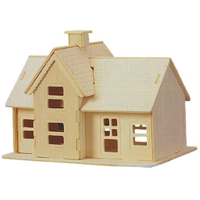 

Children 3D Wooden Country Station Model Puzzle Toy Construction Kit Gift