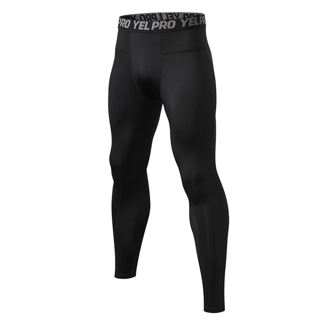Quick Dry Running Compression Pants Tights Men Breathable Mesh Patchwork Sports Leggings Fitness Sportswear Gym Skinny Trousers - Цвет: black