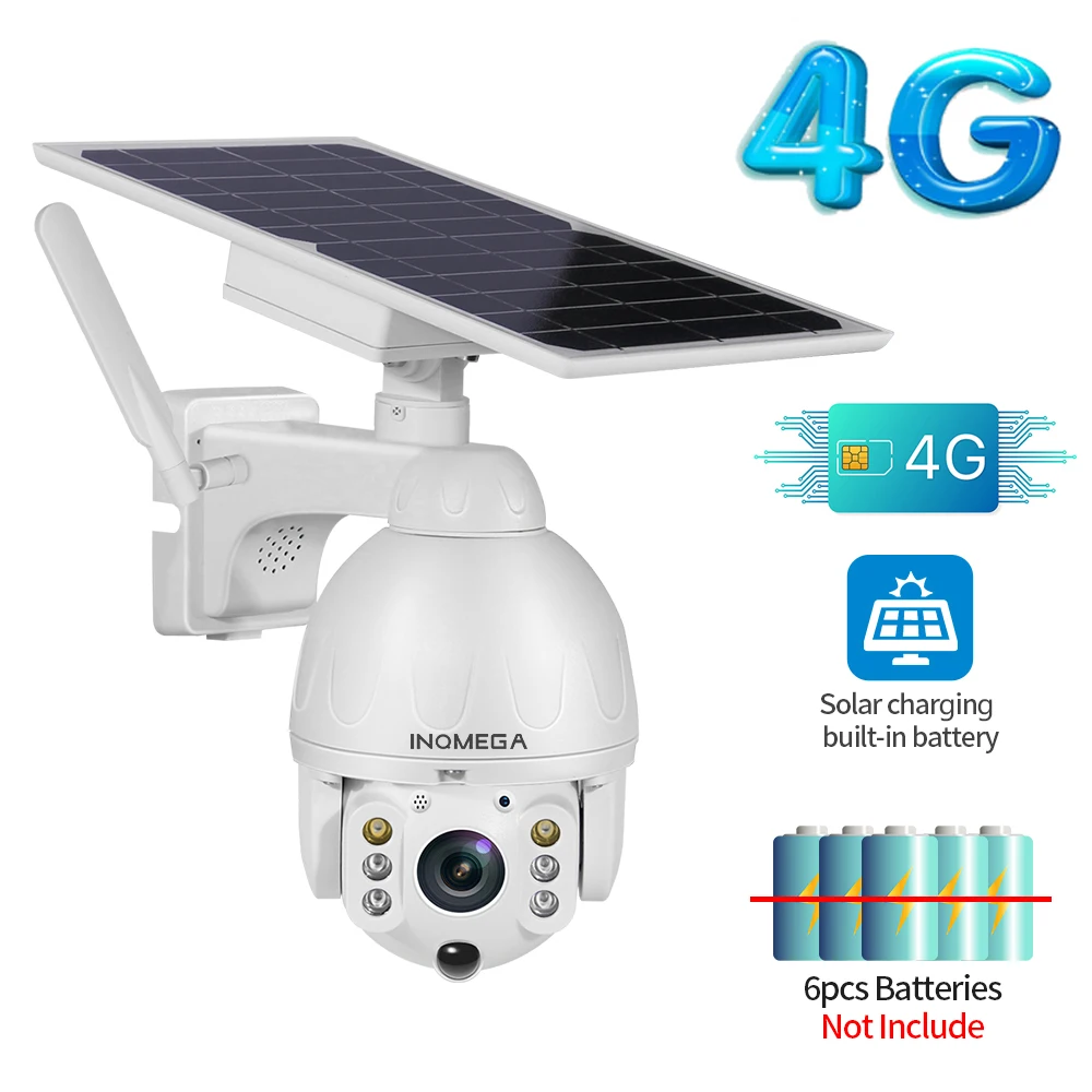 Камера на солнечной батарее INQMEGA 4G 1080P HD Двойное аудио голосовое вторжение