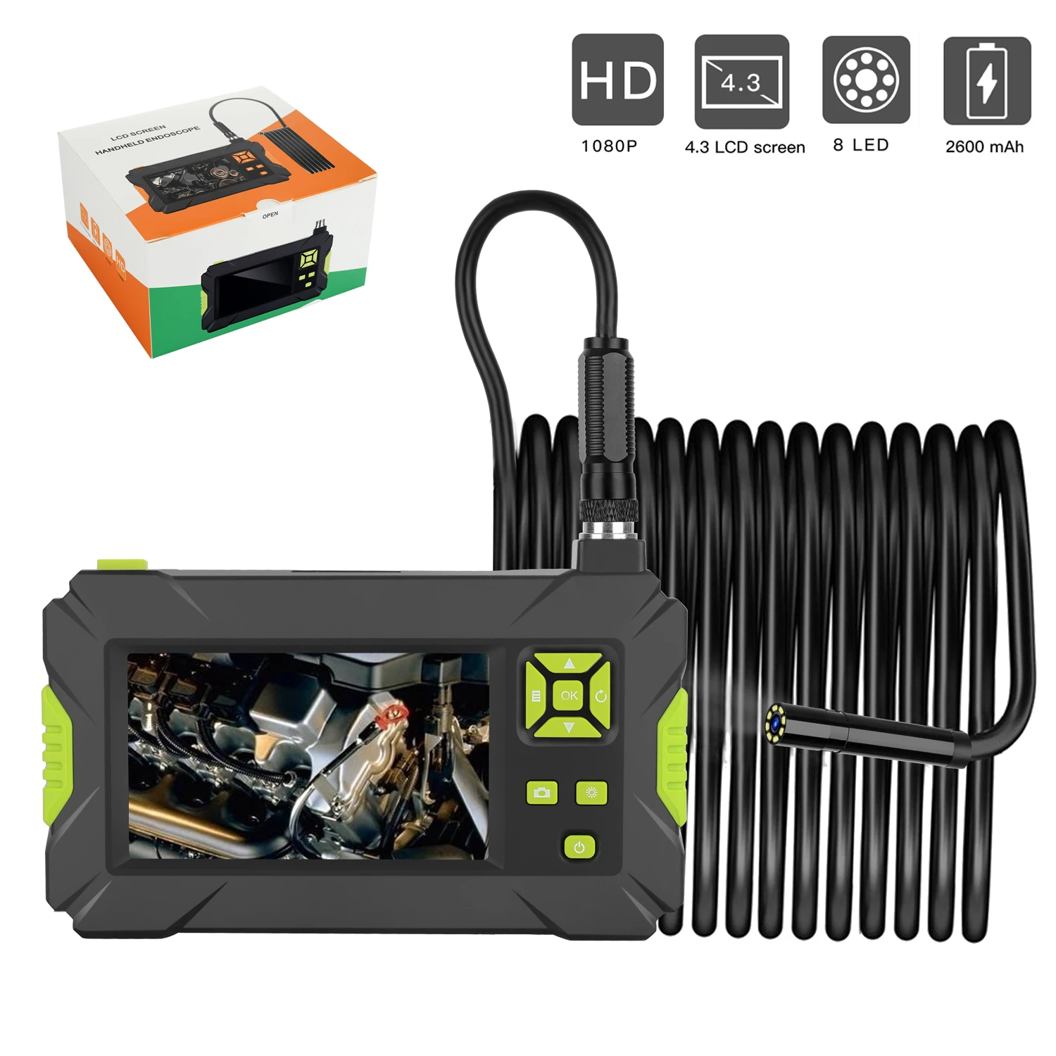

Digital industrial endoscope 1080P endoscope CMOS sensor 1m/5m semi-hard Inspection Camera Borescope handheld endoscope