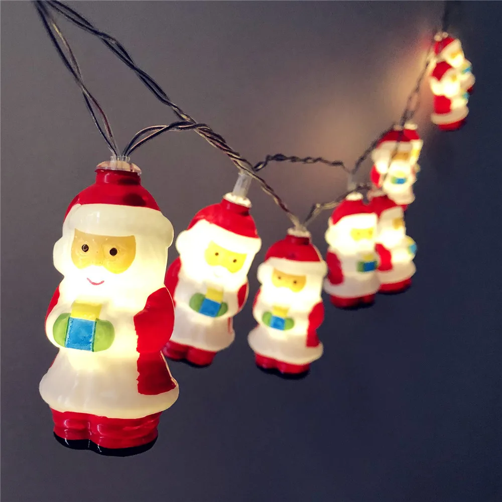 Battery/USB Christmas String Lights Snow Santa Claus Ball Star Rabbit Home Decor 