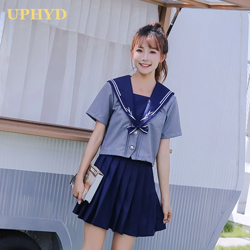 ダークブルーアニメ制服春の新21かわいい学生スクールセーラー制服セーターセットかわいいjkセーラー制服 School Uniforms Aliexpress