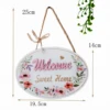 Wooden Welcome Sign House Number European Retro Pendant Easily Hanging Double-sided Garden Plaque Home Art Decor 3