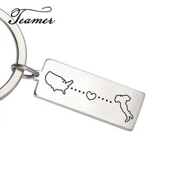 

Teamer Personalized State Keyring Custom Location Map Keychain Personalized Map Gift Exotic Love Jewelry Girlfriend Boyfriend