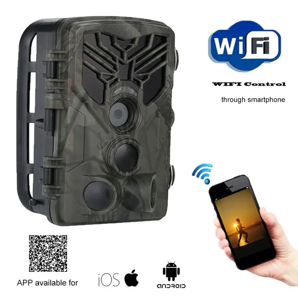 Support 64GB Trail Camera-WiFi 20MP 1080P Wildlife Hunting Camera with Night Vision Motion Activated for Outdoor Waterproof IP66