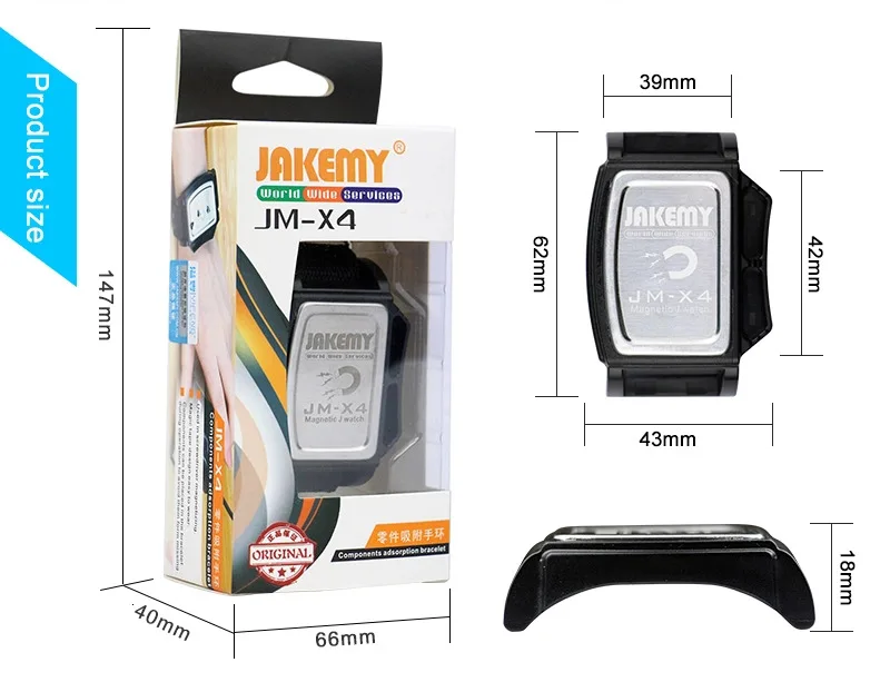 JAKEMY JM-X4 Convenient Professional Magnetizer Strong Magnetic Tool with Watchband for Small Parts Screws Store Collect