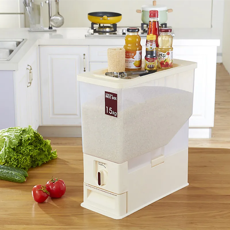 

Wholesale Supply Japan-Measuring Rice Bin 15Kg Plastic Rice Storage Bin Pest Control Moisture-Proof Storage Box