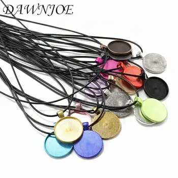 

5pcs/10pcs Colorful 25mm Cabochon Pendant Tray Base DIY Jewelry Making Necklace Supplies Accessories Finding