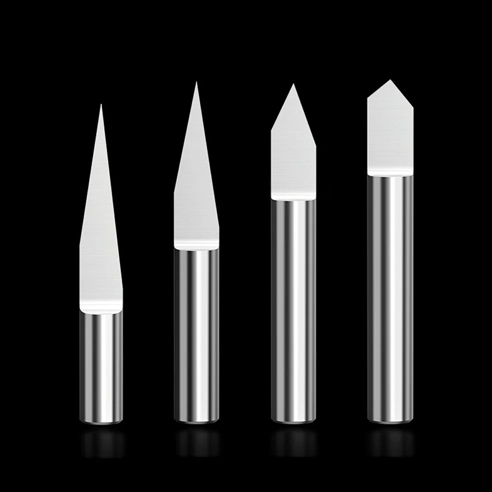 

6mm Metal Flat Bottom Engraver Bits 38-50mm CNC Router Tools V Carbide Carving Cutters Degree 10° 15° 20° 30° 45° 60° 90°